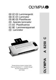 Notice OLYMPIA A 8250 C Laminating machine