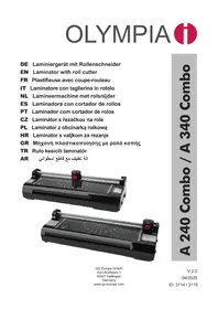 Notice OLYMPIA A 340 COMBO Laminating machine