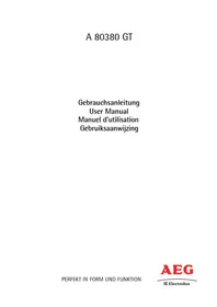 Notice AEG-ELECTROLUX ARCTIS 80380 GT Congélateur