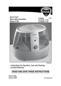 Notice Vicks V790 Air purifier