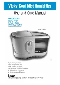Notice Vicks COOL MIST V3500N Air purifier