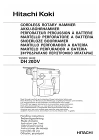 Notice HITACHI DH 20DV τρυπάνι