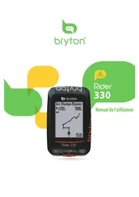 Notice Bryton RIDER 330 Compteur