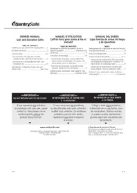 Notice Sentry EXECUTIVE FIRESAFE EF3428E Coffre-fort