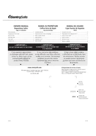 Notice Sentry DEPOSITORY SAFE DH109E Coffre-fort