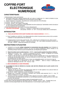 Notice Technomax DPE Coffre-fort