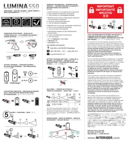Notice NiteRider LUMINA 550 Lampe vélo
