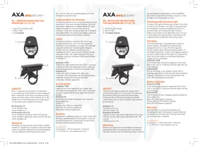 Notice AXA GREENLINE 50 Lampe vélo