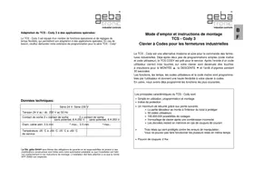 Notice Geba Tronic TCSCODY 3 Porte de garage