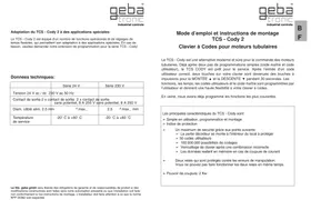 Notice Geba Tronic TCS CODY 2 Porte de garage