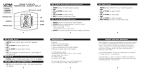 Notice UPM TSH723 Thermostat