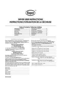 Notice Roper RGD4440VQ Sèche-linge