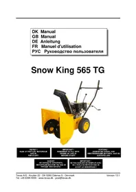 Notice Texas SNOW KING 565 TG снегоуборщик