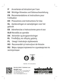 Notice Weissenfels PRESTIGE M44 CLACK & GO PROTECH Chaîne à neige