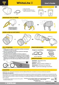 Notice Topeak WHITELITE II Lampe vélo
