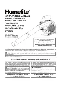 Notice HOMELITE UT09521 Souffleur