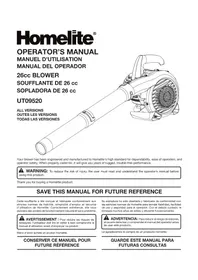 Notice HOMELITE UT09520 Souffleur