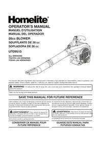 Notice HOMELITE UT09510 Souffleur