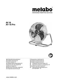 Notice METABO AV 18 Ventilateur