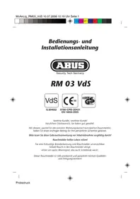 Notice ABUS RM03 VDS Détecteur de fumée