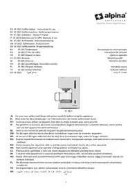 Notice ALPINA SF2821 Machine à café