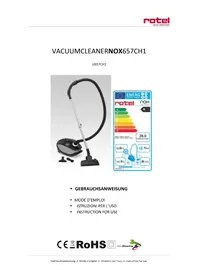 Notice ROTEL NOX U657CH1 Aspirateur
