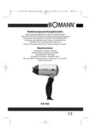 Notice BOMANN CB 855 Suszarka do włosów