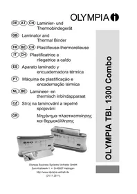 Notice OLYMPIA TBL 1300 Relieuse