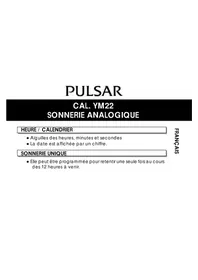 Notice PULSAR YM22 Montre