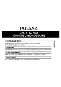 Notice PULSAR Y182 Montre