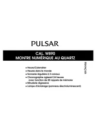 Notice PULSAR W890 Montre
