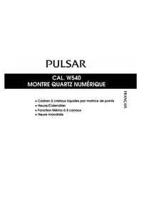 Notice PULSAR W540 Montre