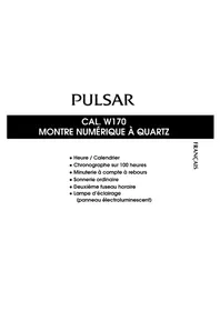 Notice PULSAR W170 Montre