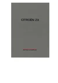 Notice CITROEN ZX (1992) Voiture