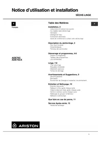 Notice Ariston Thermo ADE 70 CX Sèche-linge