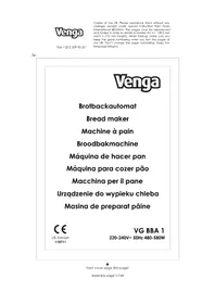 Notice Venga VG BBA 1 Broodbakmachine
