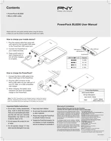 Notice PNY POWERPACK BL8200 Batterie portable