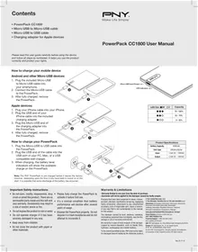 Notice PNY POWERPACK CC1800 Batterie portable