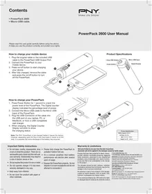 Notice PNY POWERPACK BD2600 Batterie portable