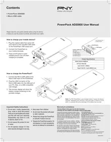 Notice PNY POWERPACK AD20800 Batterie portable