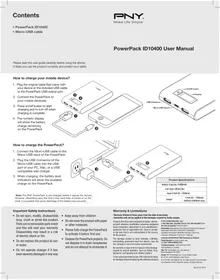Notice PNY POWERPACK ID10400 Batterie portable
