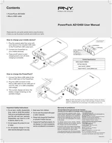 Notice PNY POWERPACK AD10400 Batterie portable