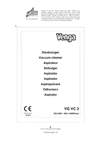 Notice Venga VG VC 3 Stofzuiger