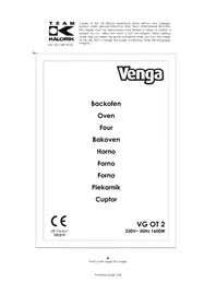 Notice Venga VG OT 2 Oven