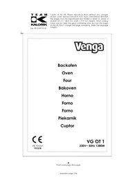 Notice Venga VG OT 1 Oven