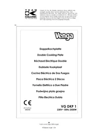 Notice Venga VG DKP 1 Cuisinière