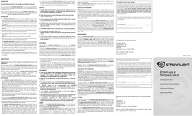 Notice Streamlight PORTABLE SCENE LIGHT Lampe de poche