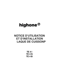 HIGH ONE TE 4 B - Cuisinière