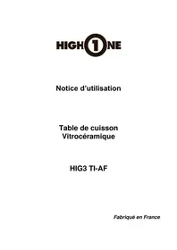 HIGH ONE HIG 3TIAF - Cuisinière