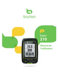 Notice Bryton RIDER 210 Compteur